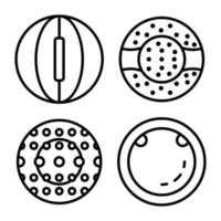 Zorb icons set, outline style vector