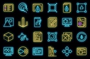 Redesign icons set vector neon