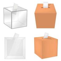 Ballot box democracy mockup set, realistic style vector