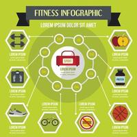 Fitness infographic concept, flat style vector