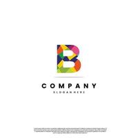 initial B with abstract colorful logo design modern concept vector