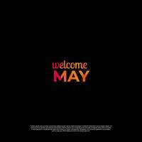 welcome may colorful design with black background vector