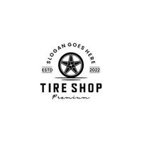 tire shop logo design vintage classical template vector