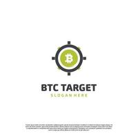 bitcoin hunting logo, bitcoin with sniper scope logo concept vector