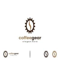 grano de café con diseño de logotipo de engranaje concepto moderno vector