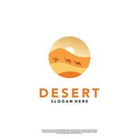 Desert logo vector icon illustration, modern graphic element, on isolated background, camel logo design