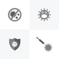 conjunto de plantillas de diseño de iconos de coronavirus, detener el coronavirus, prevenir el coronavirus vector