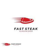 fast steak logo design concept modern, instant steak logo template vector