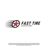 fast tire logo design on isolated background vector