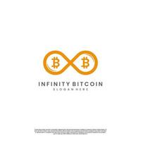 plantilla de icono de logotipo de bitcoin infinito vector