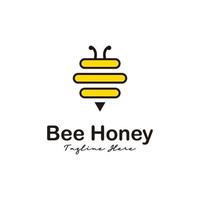 honey comb combine with bee logo design concept modern flat vector