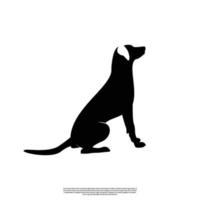 silhouette of dog on isolated background vector