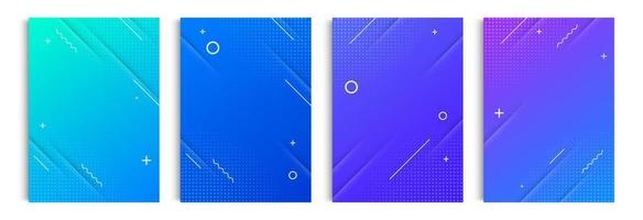 set of modern geometric background with dynamic shapes composition. vector