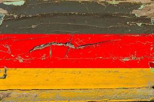 3D Flag of Germany on wood photo