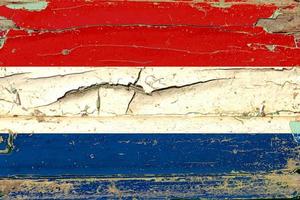 3D Flag of Netherland on wood photo