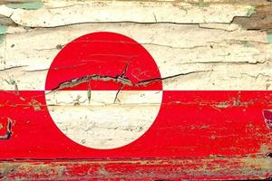 3D Flag of Greenland on wood photo