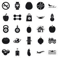 Practice icons set, simple style vector