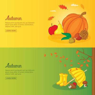Autumn banner or poster set collection vector illustration