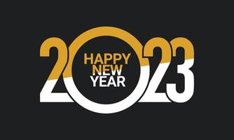 2023 Happy New Year Background Design. 2023 Happy New Year Lettering on Black Background. vector