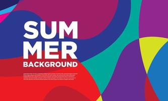 Abstract colorful liquid and curvy geometric summer background for banner. vector