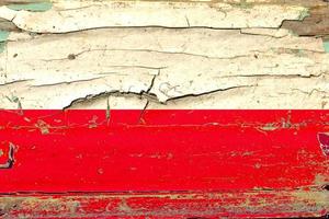 3D Flag of Poland on wood photo