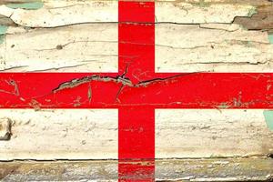 3D Flag of England on wood photo