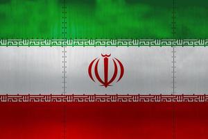 3D Flag of Iran on metal photo