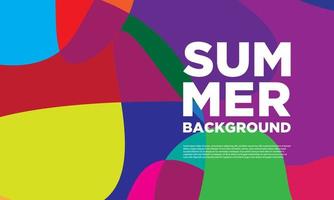 Abstract colorful liquid and curvy geometric summer background for banner. vector