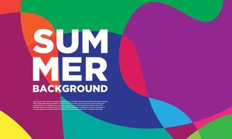 Abstract colorful liquid and curvy geometric summer background for banner. vector