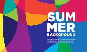 Abstract colorful liquid and curvy geometric summer background for banner. vector