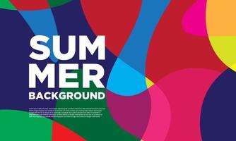 Abstract colorful liquid and curvy geometric summer background for banner. vector