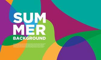 Abstract colorful liquid and curvy geometric summer background for banner. vector