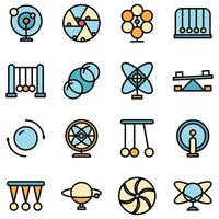 Perpetual motion icons set vector flat