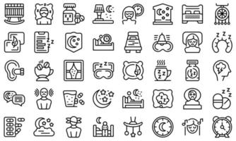 Insomnia icons set outline vector. Coffee man vector