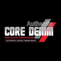 core denim streetwear t-shirt and apparel vector