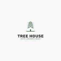 logotipo de la casa de la naturaleza verde casa del árbol verde vector