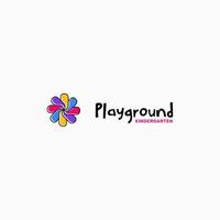 Fun children's playground logo template. Kindergarten logo
