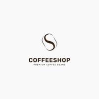 diseño de logotipo s y granos de café vector