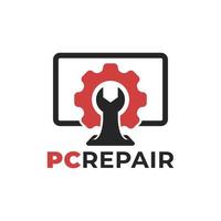 Computer repair logo vector design template, Monitor service icon template element