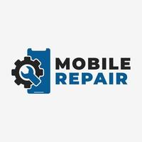 plantilla de diseño de vector de logotipo de reparación móvil, elemento de logotipo de reparación de teléfono