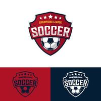 plantilla de diseño de vector de logotipo de club de fútbol, plantilla de diseño de insignia de logotipo de deporte de fútbol