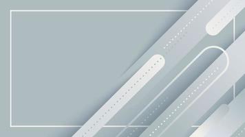 Abstract banner minimal design white and grey geometric rounded diagonal lines stripes paper cut style on gray background vector