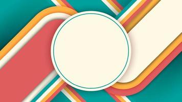 Abstract background banner design template colorful stripes lines retro 1970's style vector