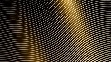 Abstract elegant golden lines wave pattern design on black background and texture luxury style vector