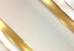 Abstract background white and gold diagonal layer stripes pattern with lighting sparkle decoration luxury style vector