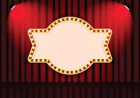 Vintage Curtain with Retro Cinema and Spotlights vector