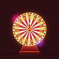 Wheel Fortune with Beautiful Shiny Neon vector