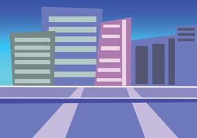 calle de la ciudad de dibujos animados con coche. edificio de la ciudad al lado de la carretera. listo para la animación 2d. fondo de animación de dibujos animados coloridos. vector