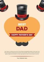 Happy Fathers Day Poster Design Template vector