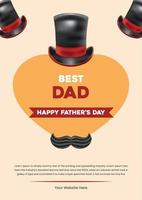 Happy Fathers Day Poster Design Template vector